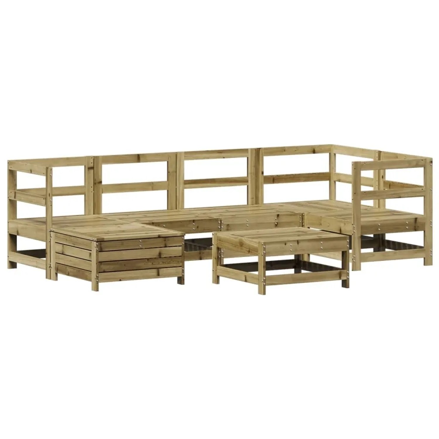 vidaXL 7 Tlg Garten-Sofagarnitur Kiefernholz Imprägniert 3250911