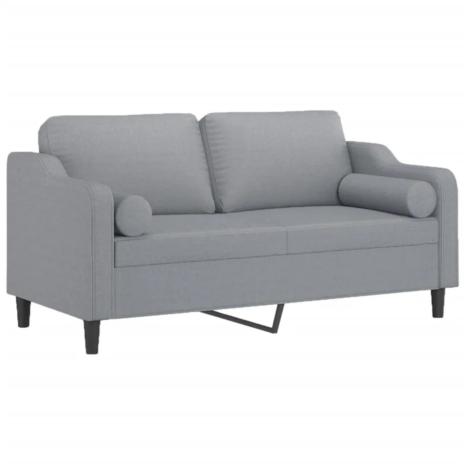 vidaXL 2-Sitzer-Sofa mit Zierkissen Hellgrau 140 cm Stoff 3200845 günstig online kaufen