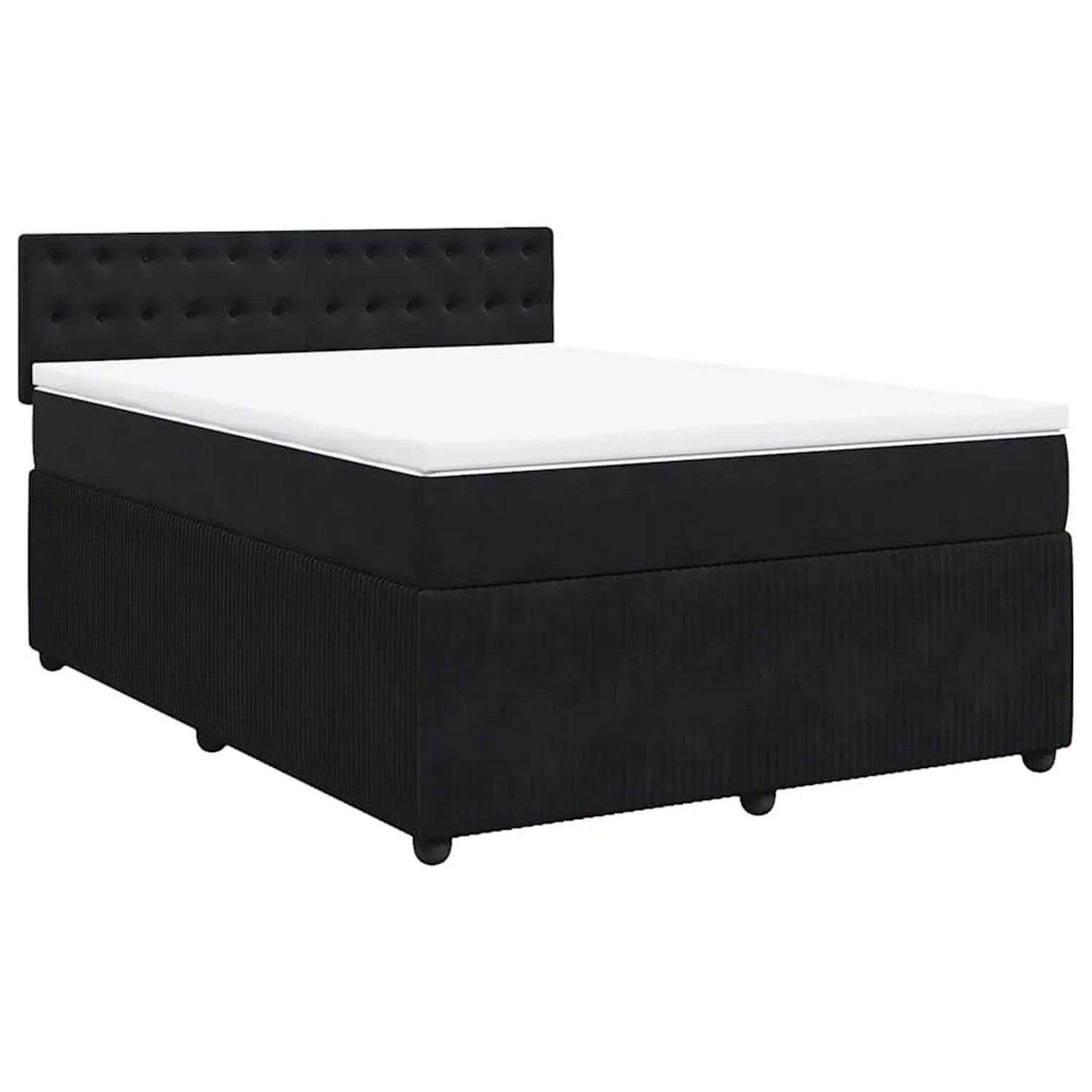 vidaXL Boxspringbett mit Matratze Schwarz 160x200 cm Samt 3290096 günstig online kaufen