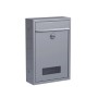 Moderner Basi Briefkasten BK 100 aus Edelstahl mit Schloss und Zeitungsfach.
