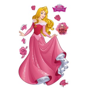 Disney Wandtattoo Dornröschen XXL in Rosa (127x200cm) für Mädchenzimmer.