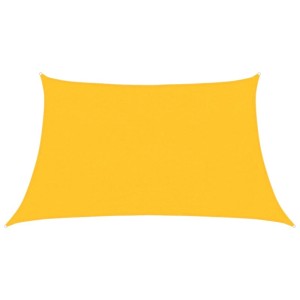 Gelbes trapezförmiges Sonnensegel aus HDPE, 3/4x2m, mit UV-Schutz für Garten und Terrasse.