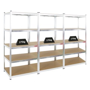 PROREGAL Mega Deal: 3 verzinkte Schwerlastregale Ragnar, 180x90x60cm, Fachlast 175kg.