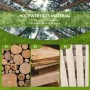 Materialdetails der Outsunny Gartenbank: Tannenholz, Holzscheite, Bretter und Latten.