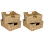 HMF 37243-S4 Aufbewahrungskorb Korb Geflochten Wasserhyazinthe Seegras Kallax Halbes Fach 30x34x15cm