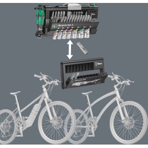 Wera Bicycle Set 3, 39-teilig, für Fahrradreparaturen und Wartung. Kompaktes Werkzeugset mit Bits, Nüssen und Ratsche.