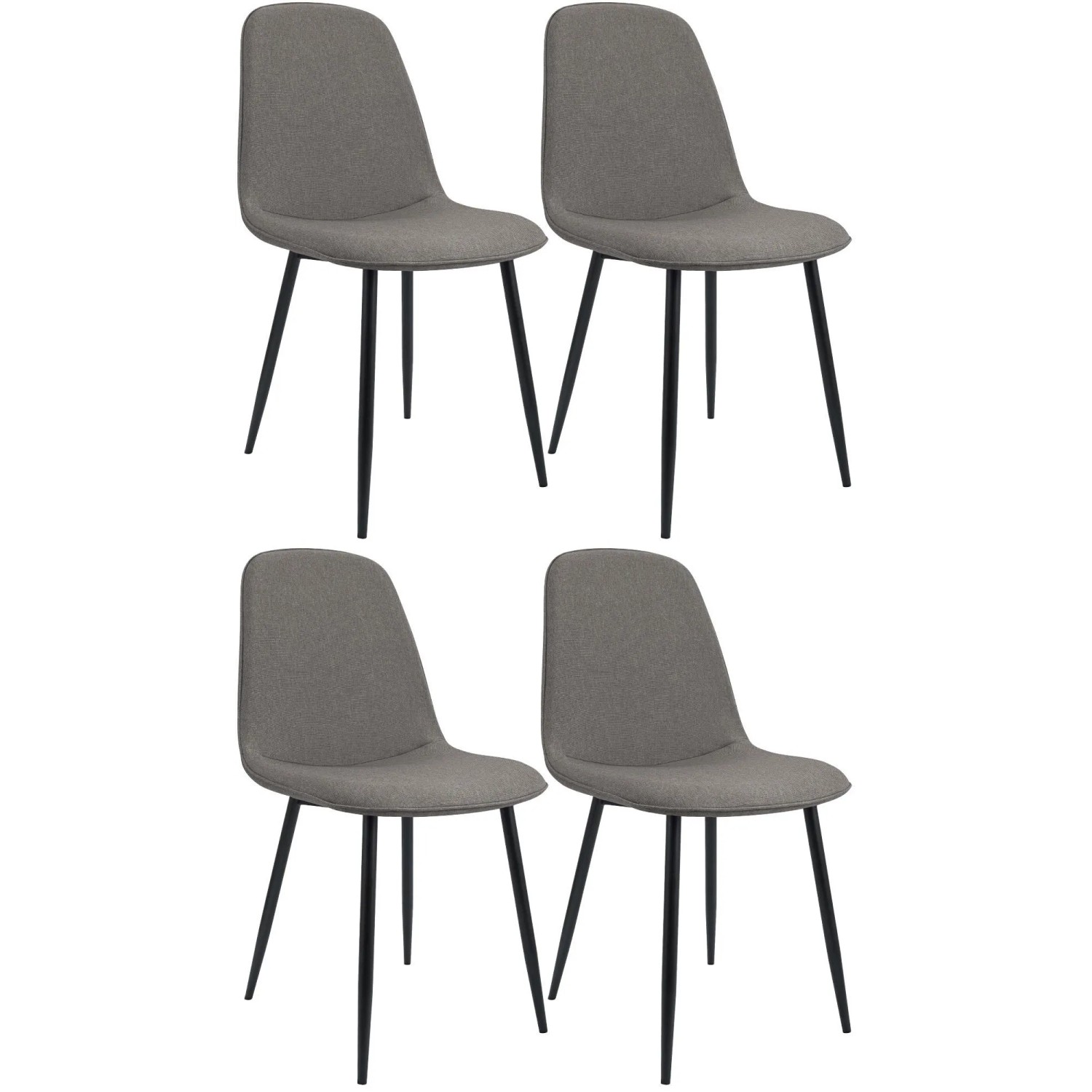 DELUKE 4er Set Esszimmerstuhl RAZON Stoff Hellgrau 45x54x88cm Essstühle Esszimmerstühle Küchenstühle Wohnzimmerstühle