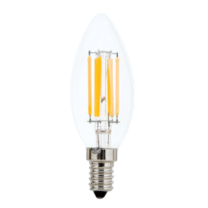 Dimmbare LED-Kerze E14, 4,5W, 40W Ersatz, 470lm, 2700K, Warmweiß, Klar.