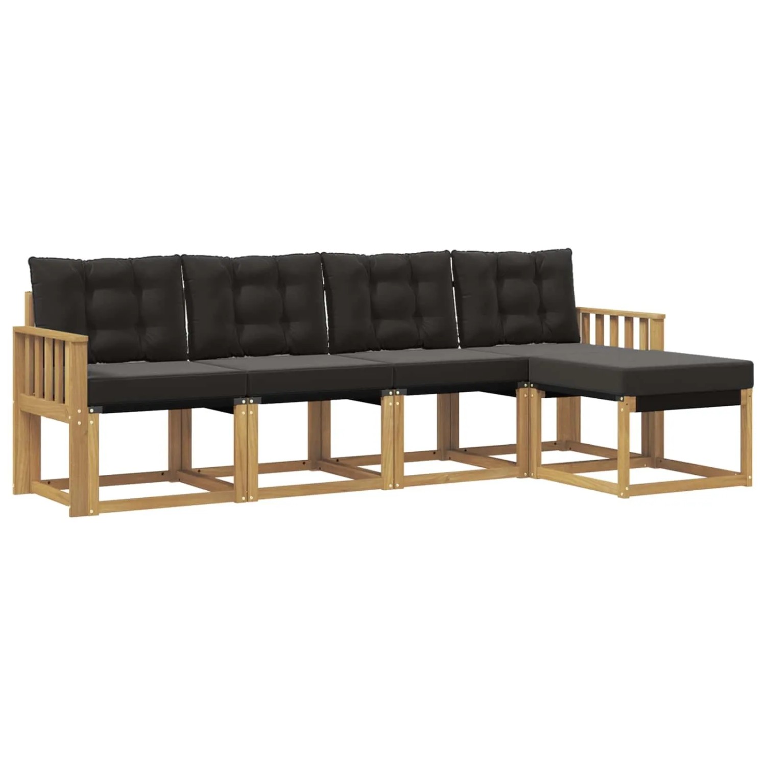 vidaXL Outdoor-Sofagarnitur mit Kissen 5-Tlg Weiß und Schwarz 3389378