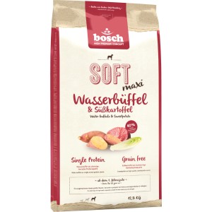 Bosch Pets Soft Maxi Wasserbüffel & Süßkartoffel Trockenfutter für Hunde, 12,5kg Sack.