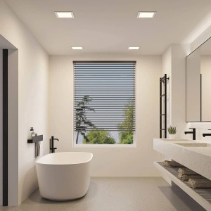 Moderne, alufarbene PRIOS LED Einbaustrahler Helina für Bad, 1-flammig.