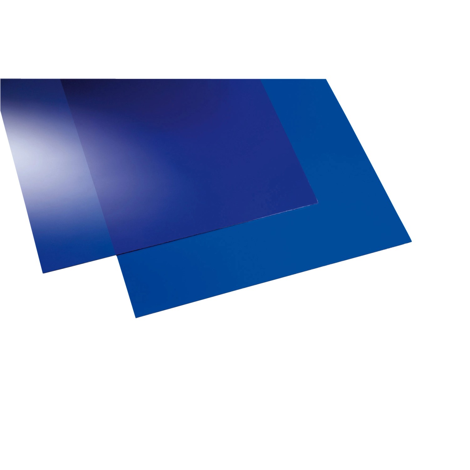 Blaue Acryl Platte, 3 mm stark, glatte Oberfläche, für vielseitige Anwendungen im Innen- und Außenbereich.