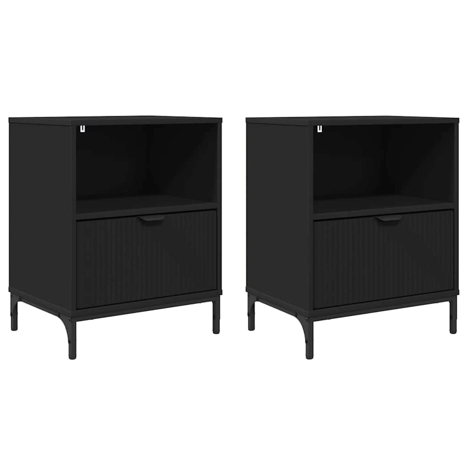 vidaXL Nachttische 2 Stk Schwarz 49 x 36 x 61 cm Holzwerkstoff 883477 günstig online kaufen