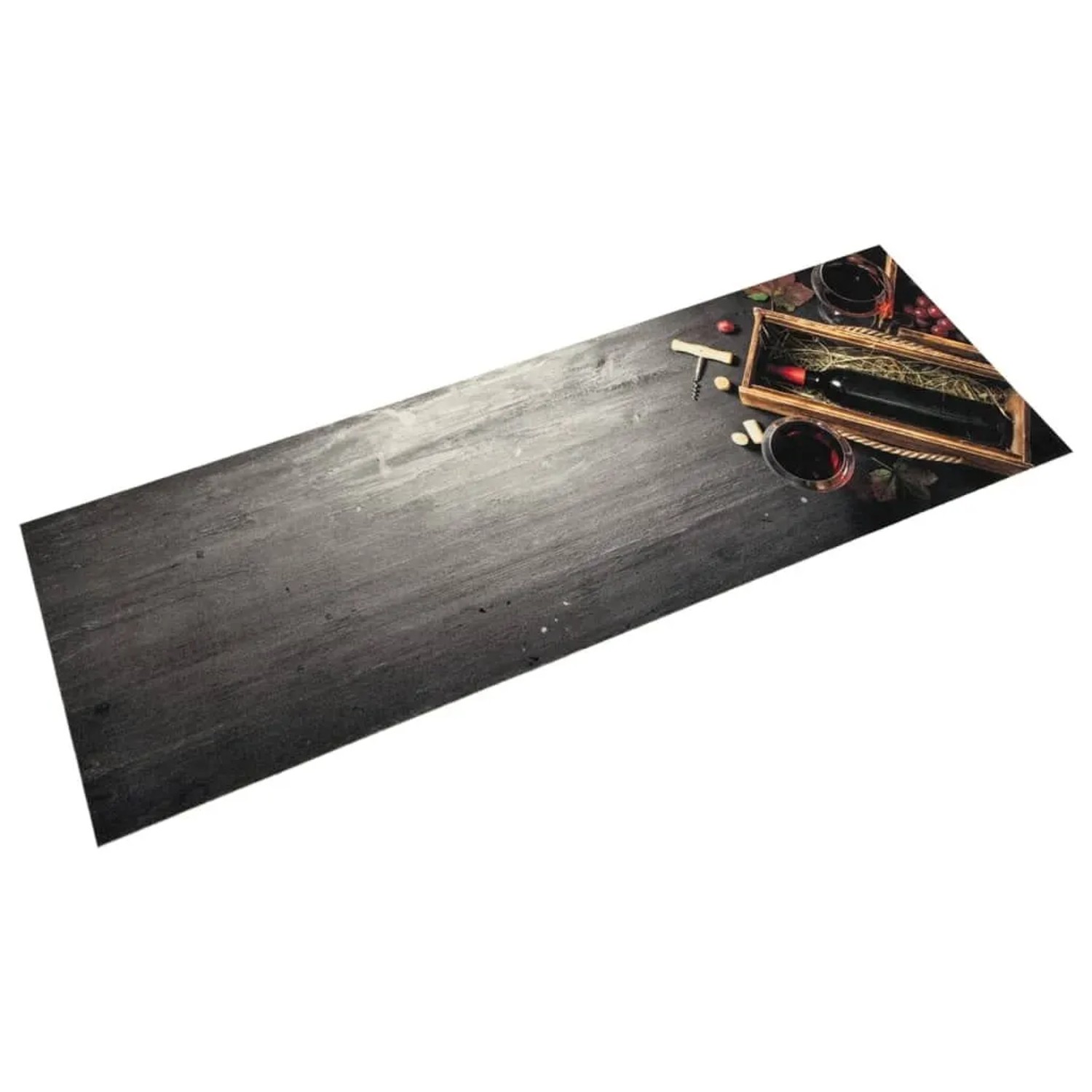 vidaXL Küchenteppich Waschbar Weinflasche 45x150 cm Samt 4005602