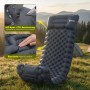 Graue Sekey selbstaufblasende Isomatte 200x70x10 cm mit Kopfkissen für Camping. Wasserdichtes, strapazierfähiges Nylon.