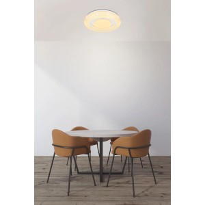 Weiße LED-Deckenleuchte Rada, Ø 38 cm, dimmbar mit Fernbedienung.