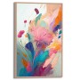 Farbenfrohes gerahmtes Bild mit Blumen für Wohnzimmer, 30x20 cm.