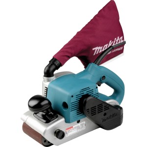 Makita Bandschleifer 9403J mit Staubsack, 100 mm Schleifbreite. Profi-Qualität für hohe Abtragleistung.