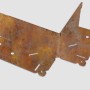 L-Rasenkante Ecke, Rost-Braun, 32x10cm, aus robustem Schwarzstahl (1,5mm) für Beeteinfassung.
