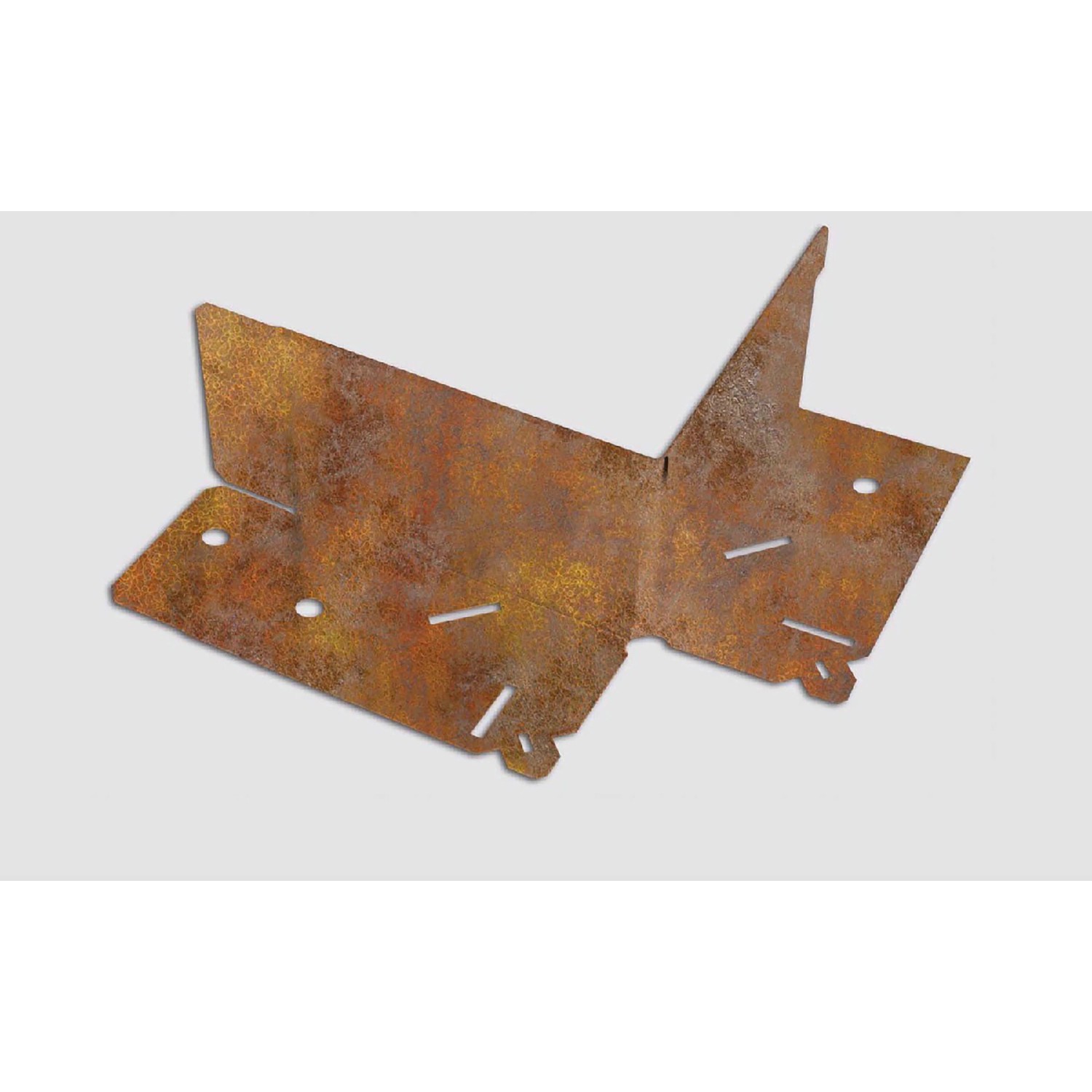 L-Rasenkante Ecke, Rost-Braun, 32x10cm, aus robustem Schwarzstahl (1,5mm) für Beeteinfassung.