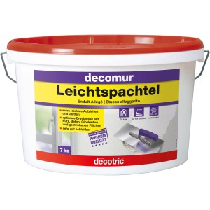 Eimer Decotric Leichtspachtel Decomur, 7 kg, weiß. Wandspachtel für glatte Wände und Decken.