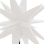 Weißer, faltbarer LED-Weihnachtsstern aus PP mit vielen Zacken, 57 cm, für festliche Weihnachtsdekoration innen & außen.
