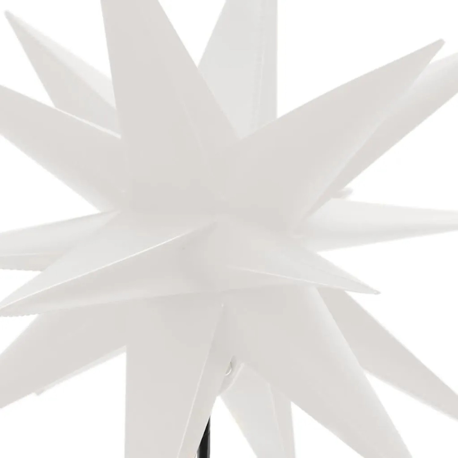 Weißer, faltbarer LED-Weihnachtsstern aus PP mit vielen Zacken, 57 cm, für festliche Weihnachtsdekoration innen & außen.