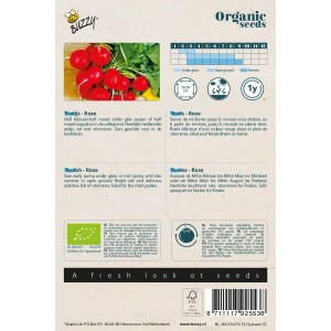Buzzy Organic Radies RaxeBio Samen: Leuchtend rote Radieschen, ideal für den Anbau im Garten.