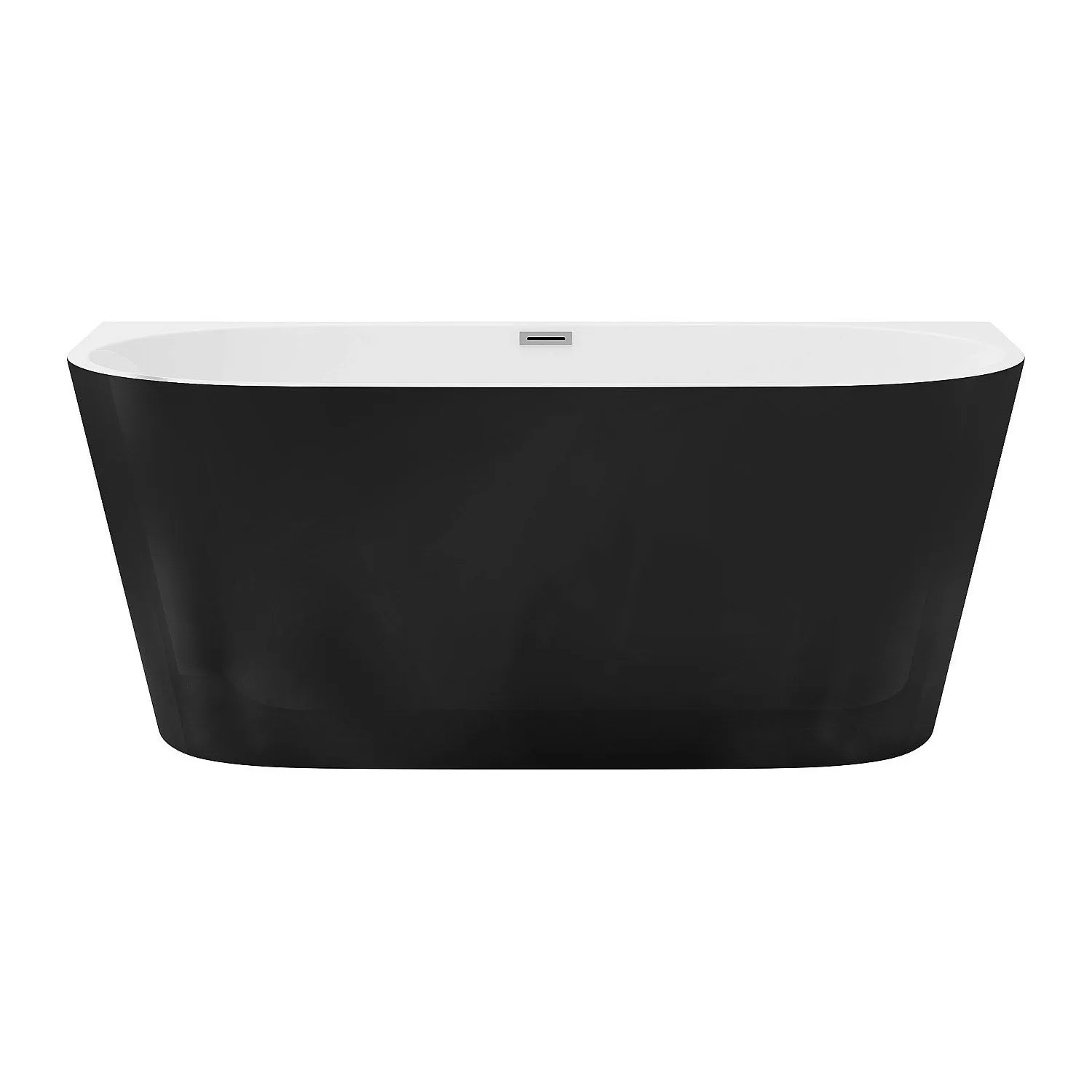 Vente-unique Vorwandbadewanne Divina Schwarz 130 cm