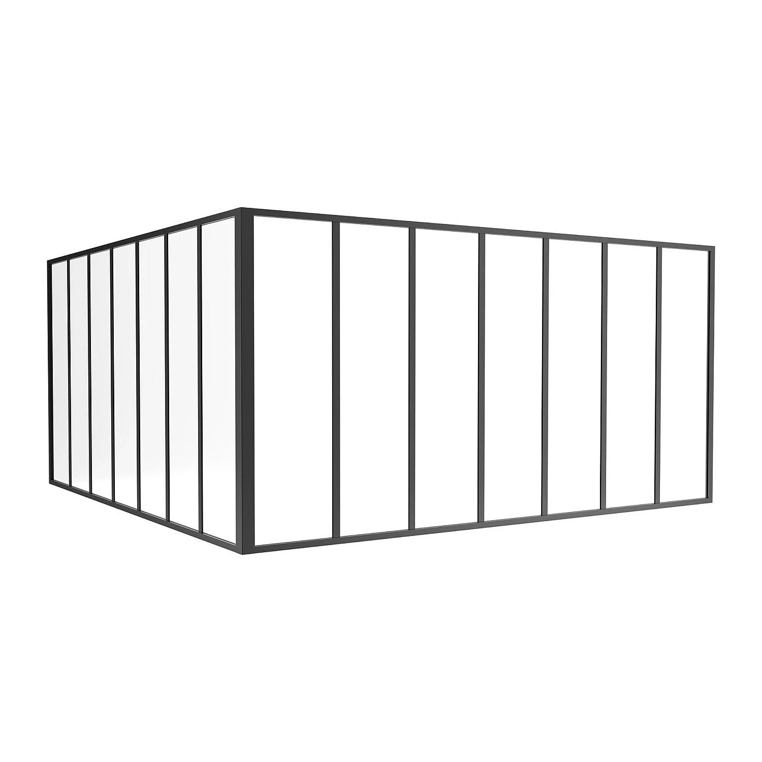 Vente-unique Glaswand Bayview Schwarz 210 cm