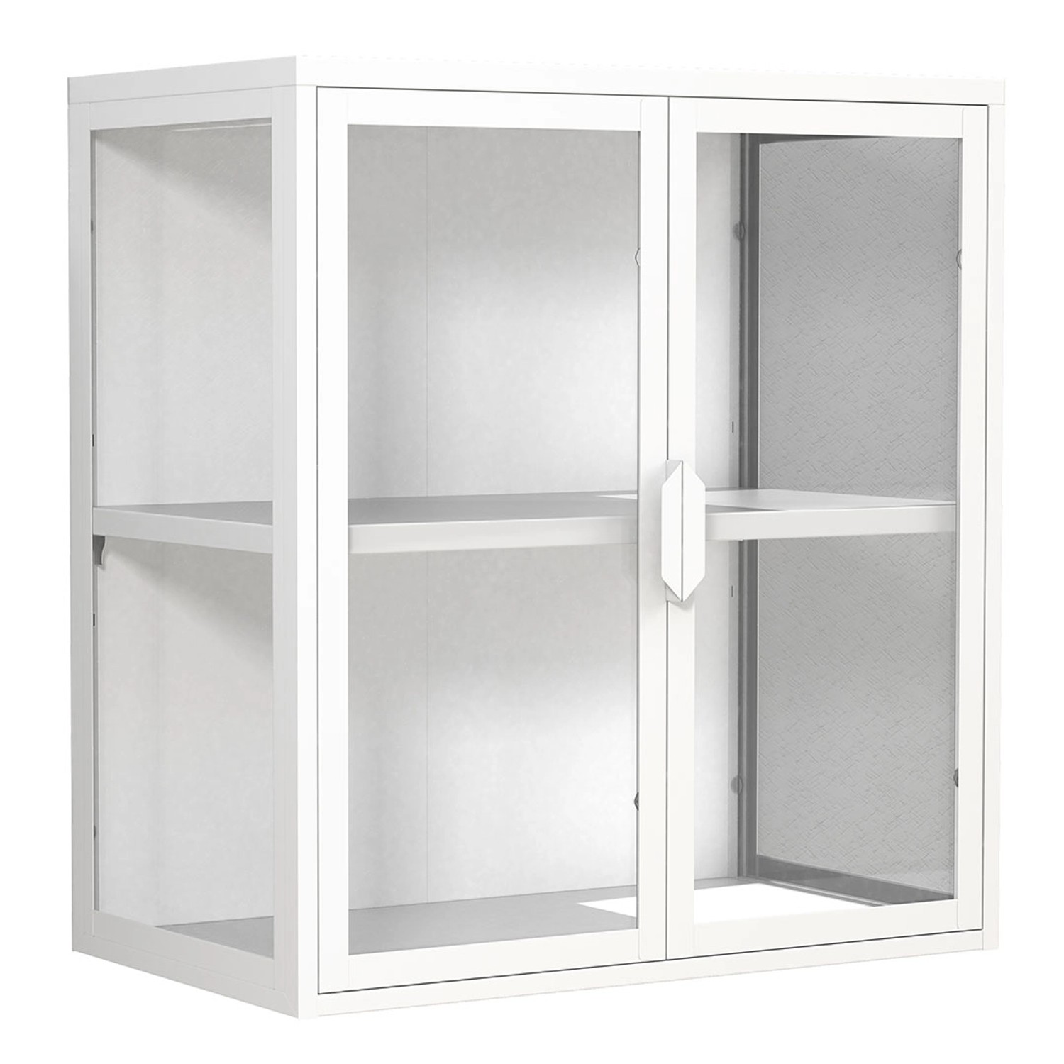 ebuy24 FlokasVS Vitrinenschrank Wandhängend 2 Türen Weiß günstig online kaufen