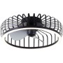 Schwarze LED-Deckenleuchte Capo mit Ventilator, Ø 48 cm.