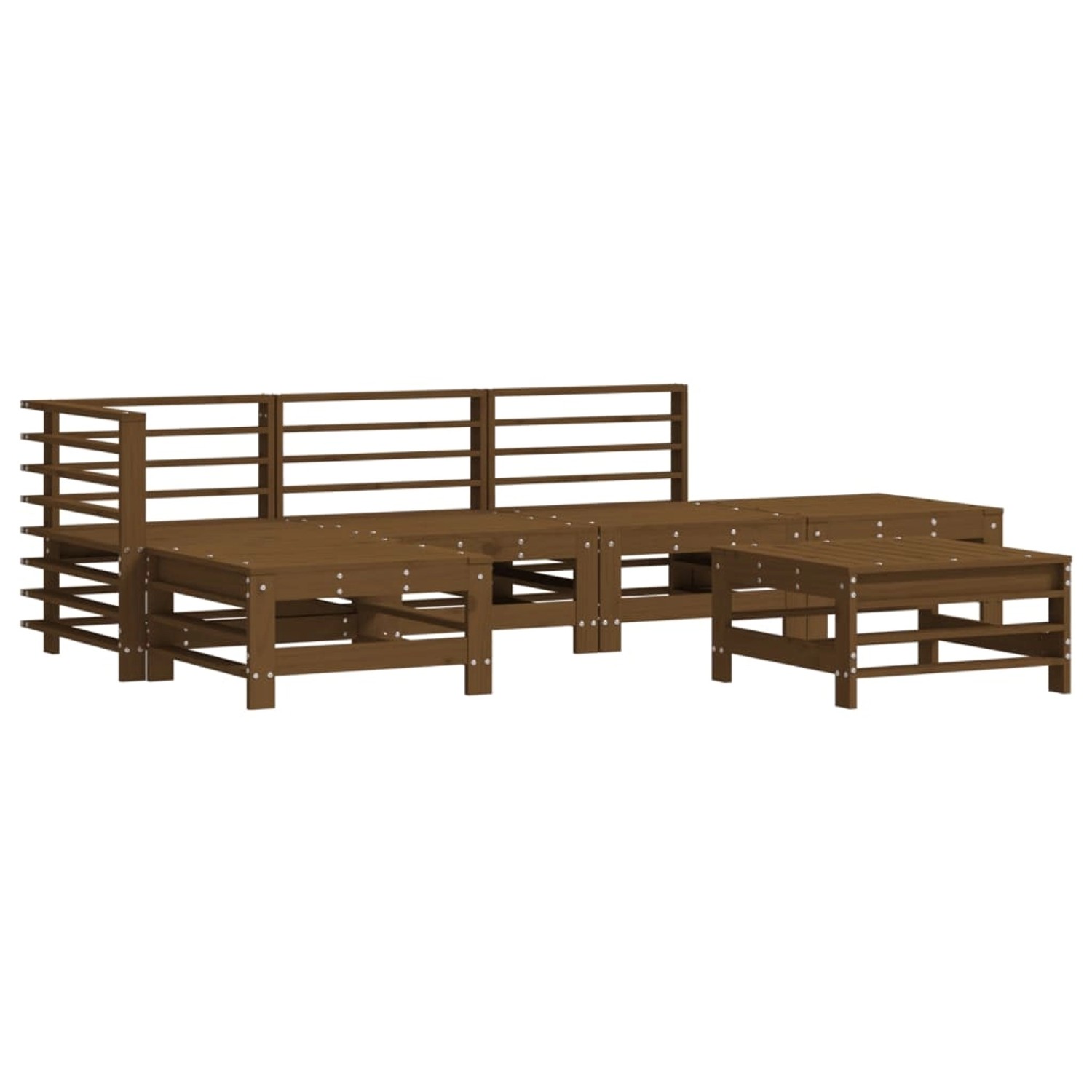 vidaXL 6-tlg Garten-Lounge-Set Honigbraun Massivholz Kiefer Modell 36 günstig online kaufen