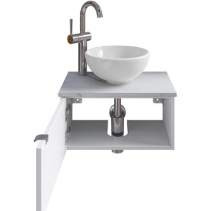 Pelipal Einzelwaschtisch 6915, 51 cm, Weiß, mit Softclose und runder Keramikspüle.