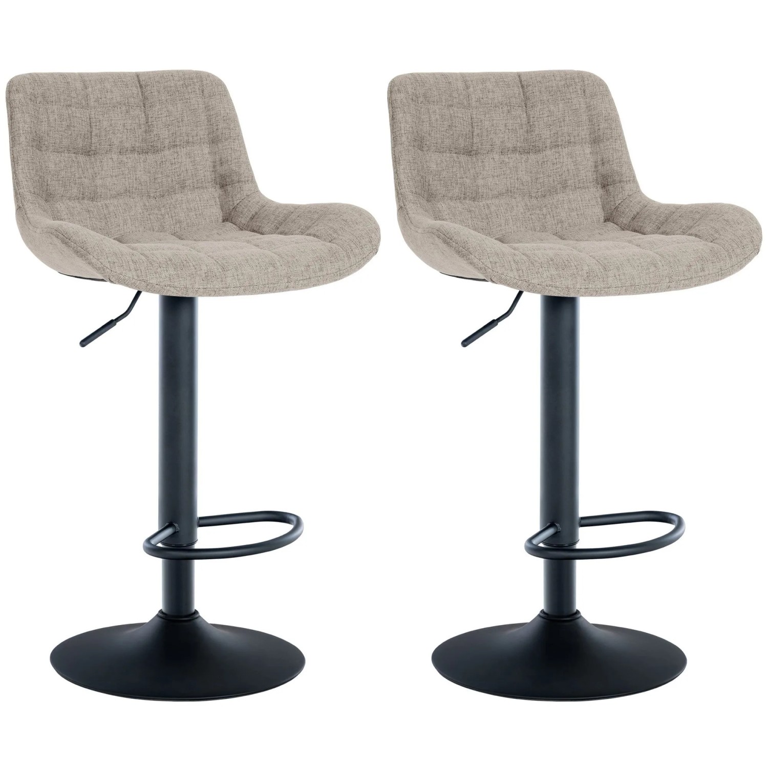CLP 2er Set Barhocker Tover taupe/Stoff