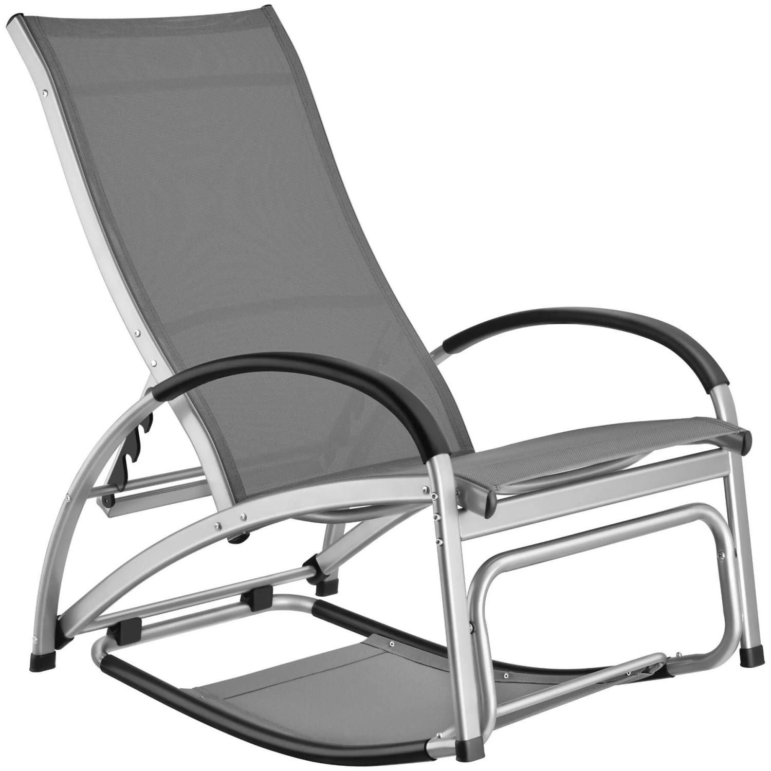 Tectake Sonnenliege Avignon 2 In 1 Funktion  Als Liege Oder Schaukelstuhl Wetterfester Aluminiumrahmen  195 x 62 x 91 cm Anthrazit