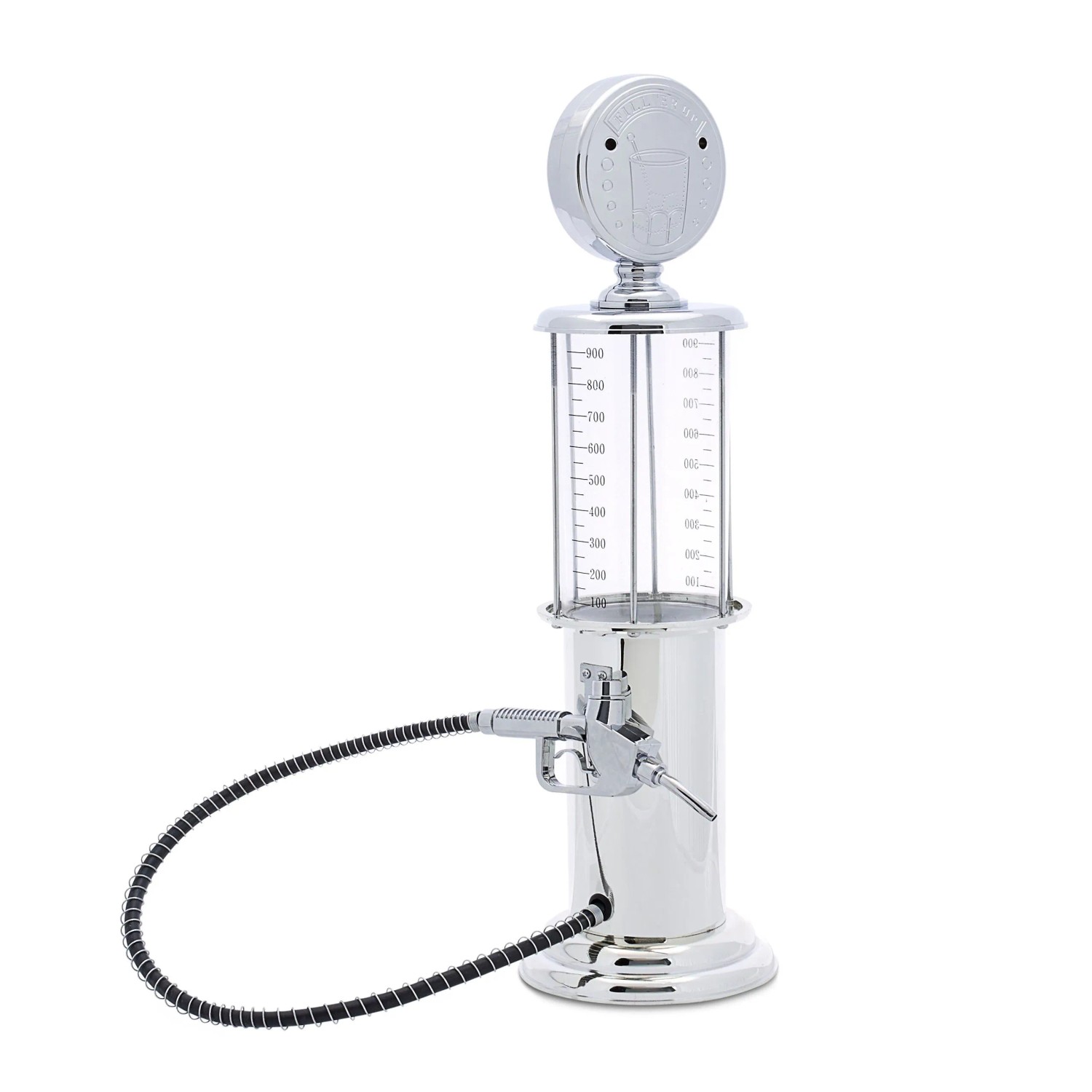 Relaxdays Getränkespender Metall Silber mit Zapfpistole 48 cm x 14 cm 700 g