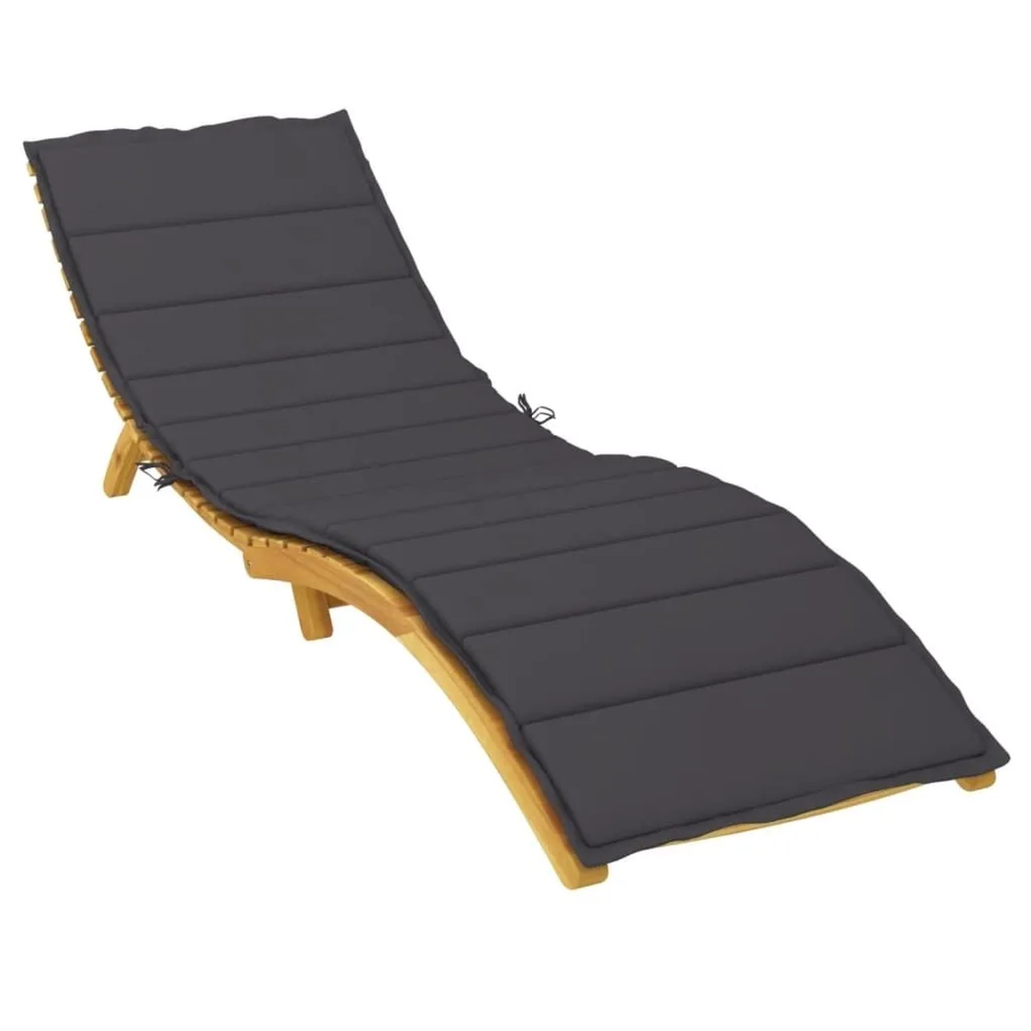 Schwarze vidaXL Sonnenliegen-Auflage (200x60x3 cm) aus Oxford-Gewebe für bequemes Liegen im Garten.