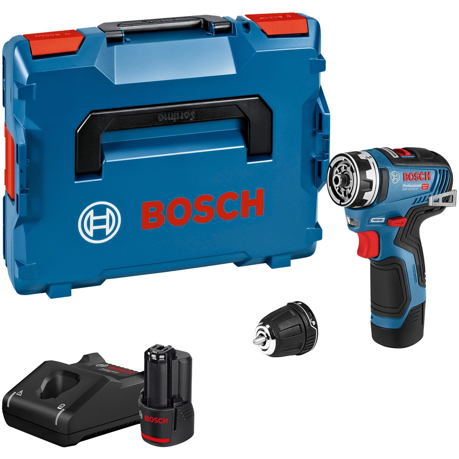 Bosch Professional Akku Bohrschrauber GSR 12V-35 FC mit 2 x 3 Ah in L-Boxx