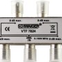 Schwaiger 4-fach Verteiler (8 dB) für Antennen- und Kabelanlagen.