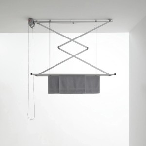 Foxydry Decken Wäscheständer Mit Seilzug Platzsparend 152 cm Grau