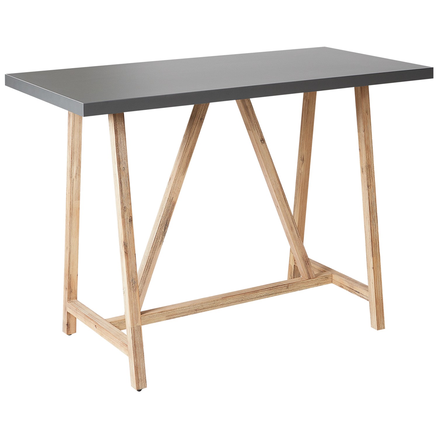 Beliani Gartentisch TALAMONE Heller Holzfarbton Grau 140x70x100 günstig online kaufen