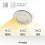 Oktaplex LED Einbauspot Set, 3-Stufen dimmbar, Edelstahloptik, warmweißes Licht.