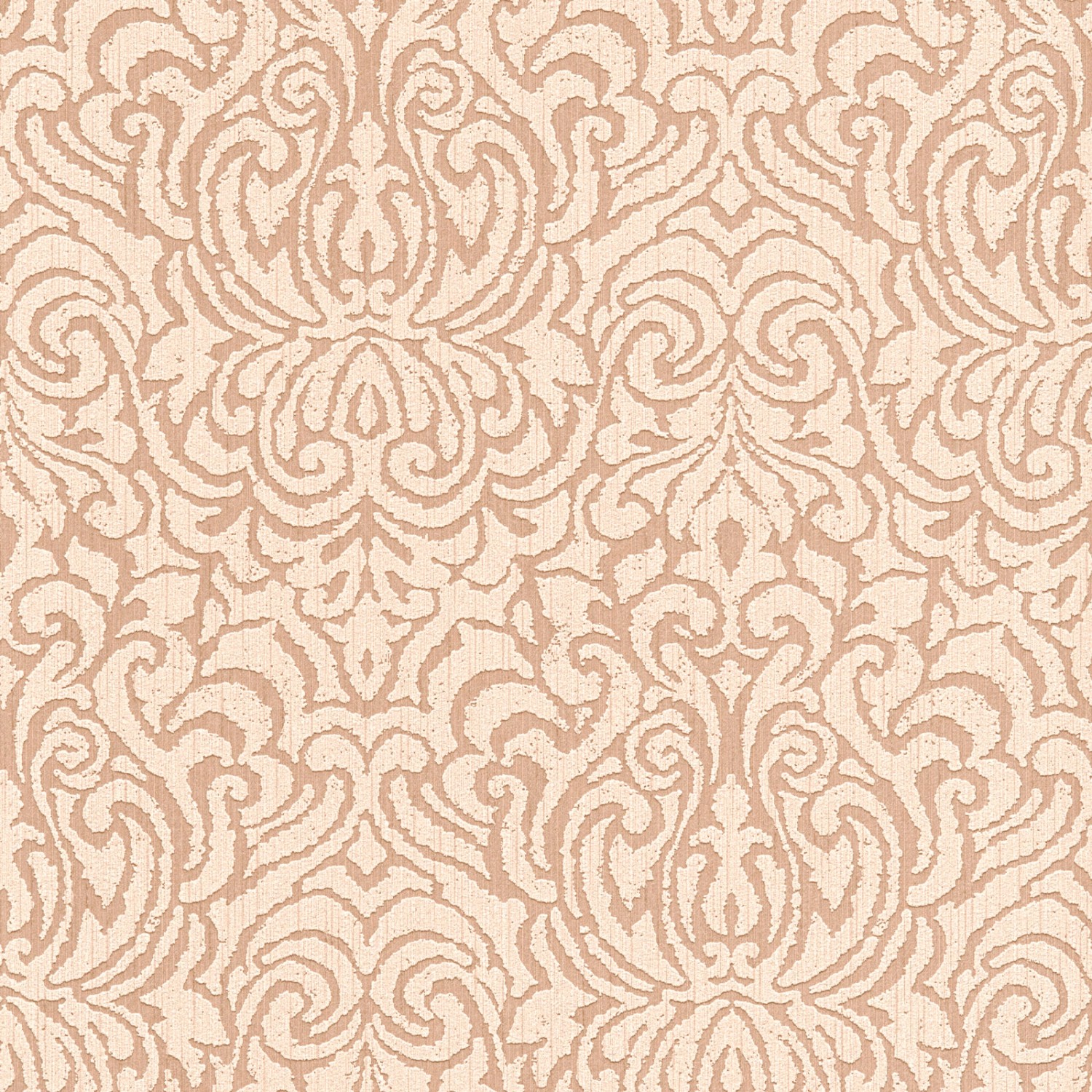 Bricoflor Barock Tapete Beige Textil Vliestapete mit Ornament Elegant für Esszimmer und Wohnzimmer Edle Vlies Textiltape