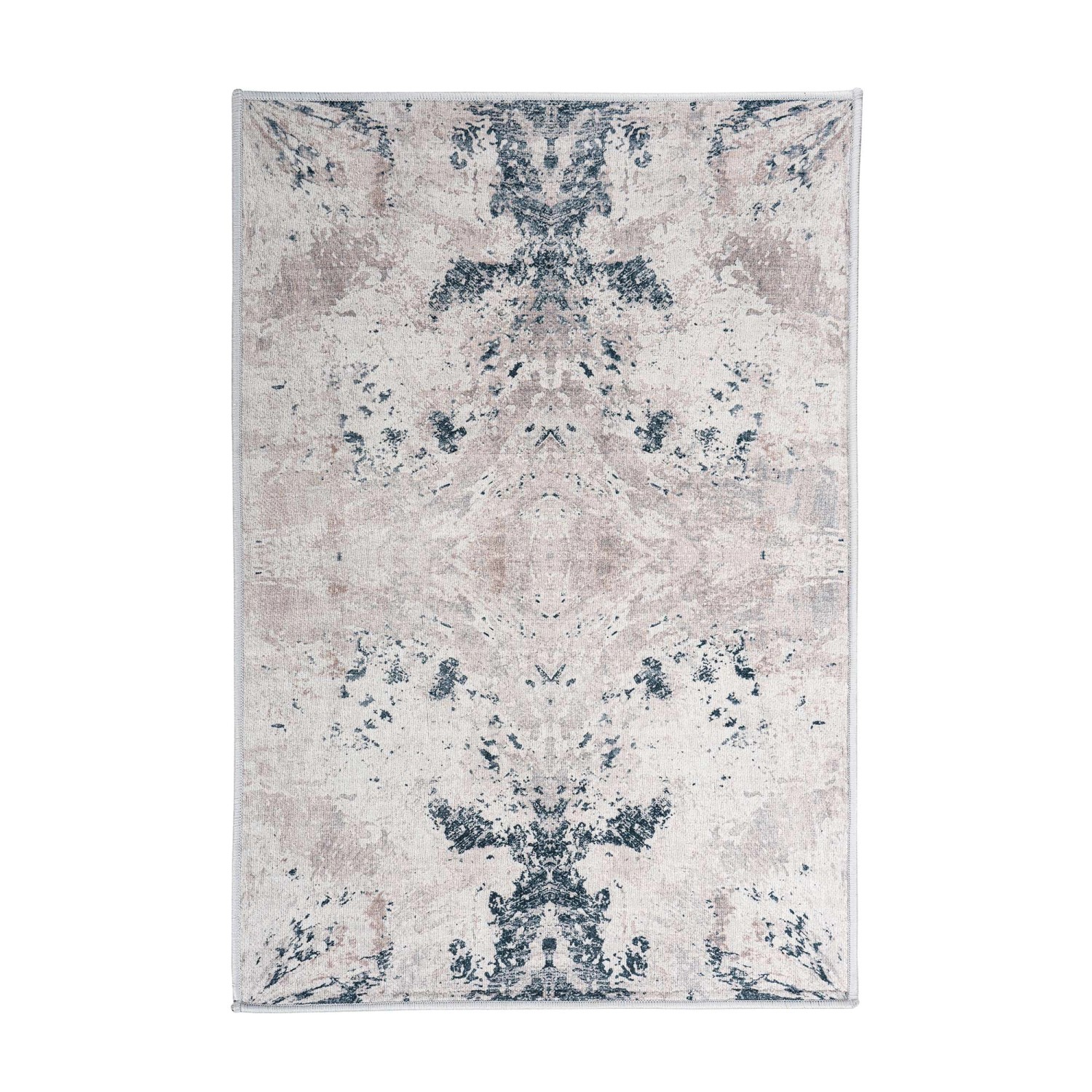 MeGusta Kurzflor Teppich Vintage UsedLook Grau 80x150 cm Agustina