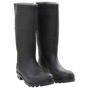 Schwarze vidaXL Gummistiefel Größe 44 aus PVC für regnerische Tage.