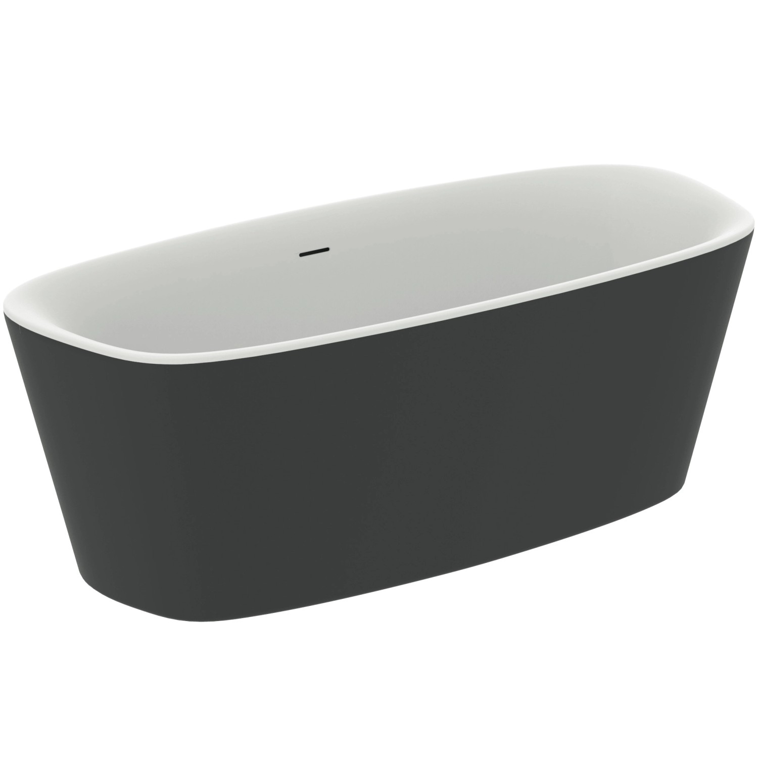 Ideal Standard Oval-Badewanne Dea freistehend 170 cm x 75 cm Schwarz Matt