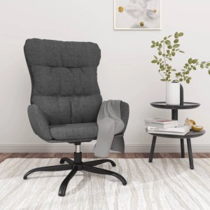 Dunkelgrauer Relaxsessel von vidaXL aus Stoff mit Drehfunktion. Bequemer Loungesessel für Wohnzimmer.