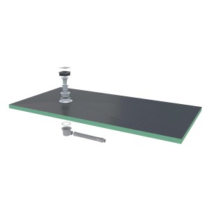 AICA Duschwanne 180x90cm mit Ablaufgarnitur und -schlauch, XPS Platte, Duschplatte, Fliesenplatte
