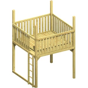 Winnetoo Giga-Turm aus Holz, 203x203x290 cm, mit Leiter. Spielturm für Kinder.